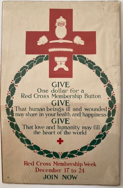 Item #14825 Red Cross Membership Week [poster]; December 17 to 24 Join Now. American Red Cross, Paul Brown.