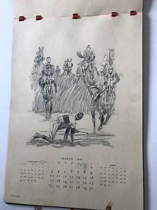 Paul Brown Calendar 1946 [signed, with 4 pencil sketches]