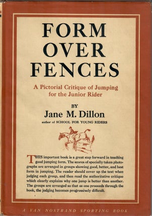 Item #16239 Form over Fences; A Pictorial Critique of Jumping for Junior Riders. Jane Marshall...