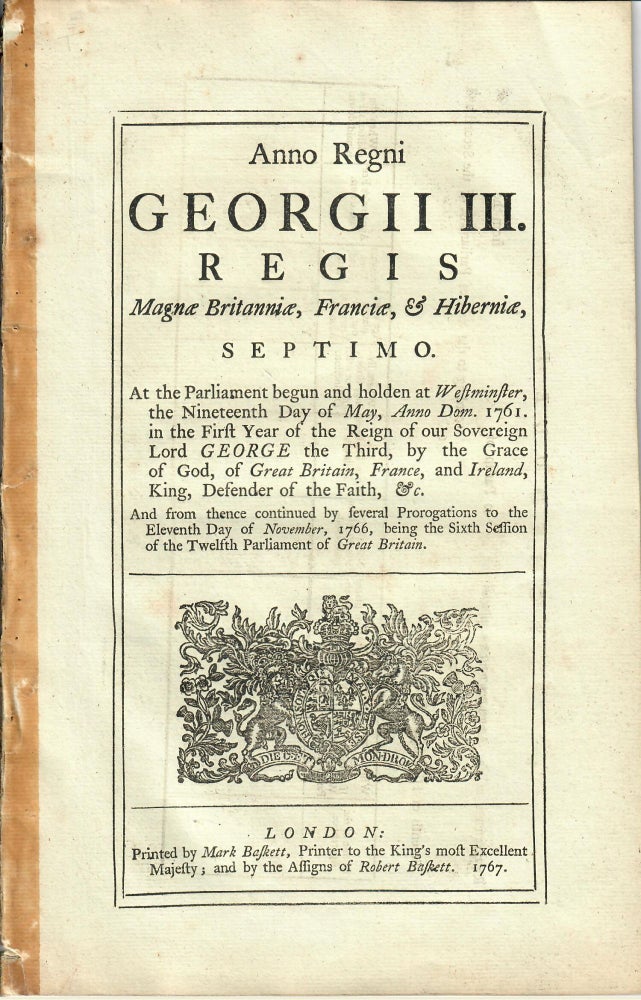 Item #16514 An Act to Explain, Amend, and Reduce...the General Laws Now in Being for Regulating the Turnpike Roads of This Kingdom [etc.]. Act of Parliament.