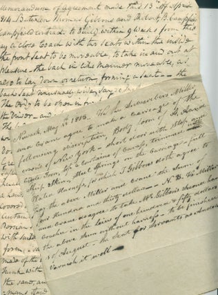Item #16938 Two Early 19th-Century Manuscript Orders for Carriages, Newark, NJ. Thomas Gibbons,...