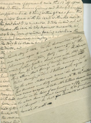 Item #16938 Two Early 19th-Century Manuscript Orders for Carriages, Newark, NJ. Thomas Gibbons,...