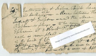 Item #16940 Early 19th-Century Handwritten Match Race Wager Agreement. Butterworth and Buck,...