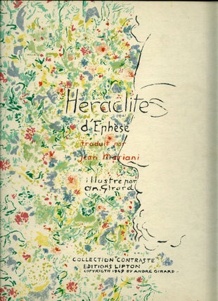 Item #25708 Les Pensees [serigraph artist's book, presentation copy, 1 of 50]. Heraclite...