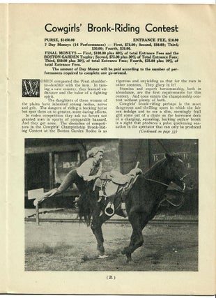 Boston Garden Arena Sports-News: A Sport Magazine with Daily Program Insert; Special Rodeo Edition