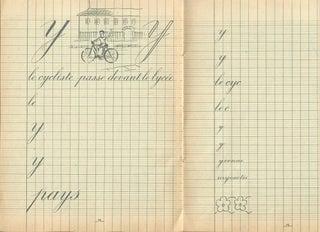 Cahier d'entrainement a l'ecriture [handwriting manual]; Anglaise Penchee -- Minuscules (Suite) -- No. 6