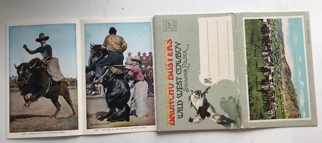 Item #30520 Broncho Busters Wild West Cowboy Souvenir Folder. H. H. Tannen, Co.