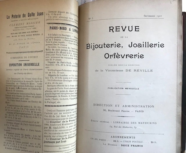 Item #30594 La Mode & le Bijou; later titled Revue de la Bijouterie, Joallerie Orfeverie. Vicomtesse de Reville, ed.