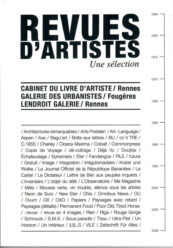 Item #30616 Revues d'Artistes; Une Selection. Marie Boivent, ed.