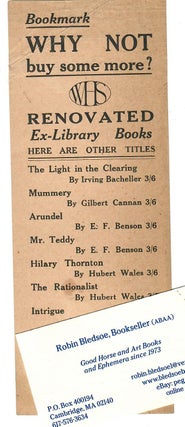 Item #30746 Why Not Buy Some More?; WHS Renovated Ex-Library Books. W H. Smith, bookseller