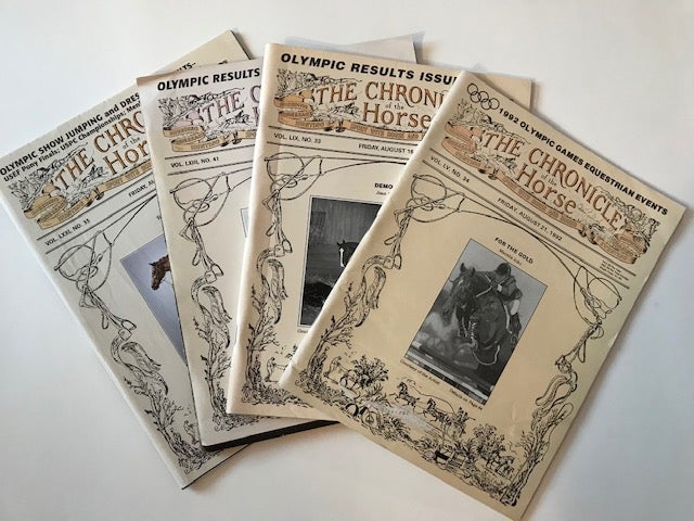 Item #30769 Chronicle of the Horse: 4 Olympics Results Issues (1992, 1996, 2000, and 2008). authors.