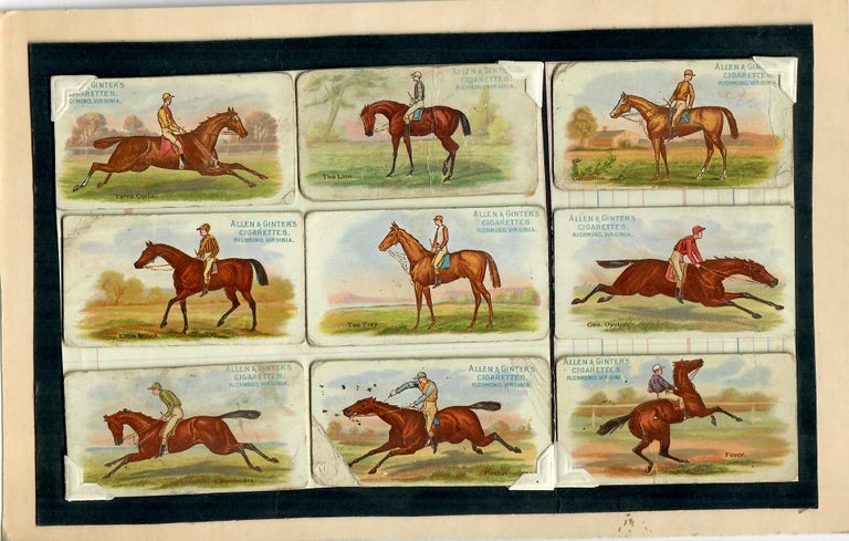Item #30779 Nine Cigarette Cards of American Racehorses. Allen, Ginter.