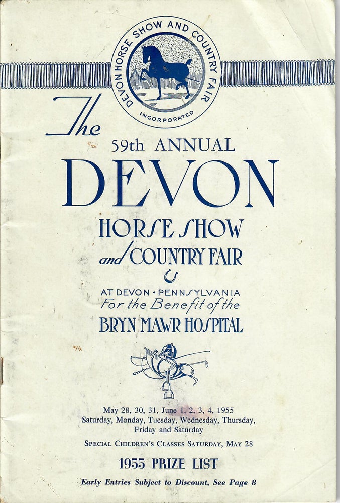 Item #30813 Prize List: 1955 Devon Horse Show and Country Fair. Devon Horse Show, Country Fair.