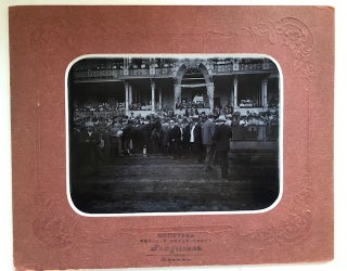 Item #30854 Original Czarist-Era Russian Photograph of a Trotting Horse and Racetrack Spectators....