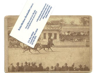 Item #30897 [Very Early Action Photo of Trotting Race Finish, Charter Oak Track, Hartford]. No...