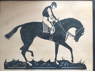 Item #30919 [Scherenschnitt of Racehorse and Jockey]. Anonymous