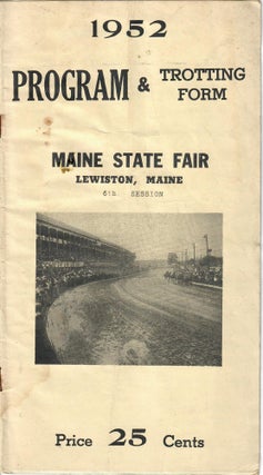 Item #30937 Program and Trotting Form, 1952. Lewiston Maine State Fair, Maine
