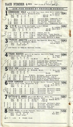 Program and Trotting Form, 1952