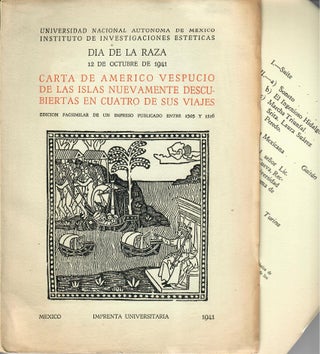 Item #30982 Carta de Americo Vespucio de las Islas Nuevamente Descubiertas en Cuatro de Sus...