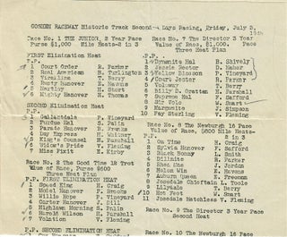 Item #31000 [Program--July 3, 1948]. Goshen Raceway