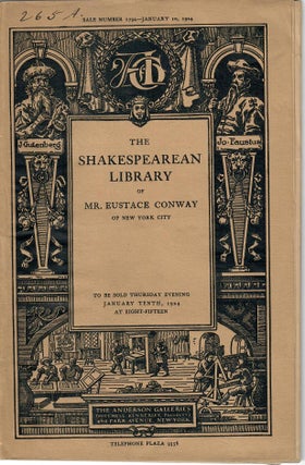 Item #31013 Sale 1792: The Shakespearean Library of Mr. Eustace Conway of New York City. Anderson...