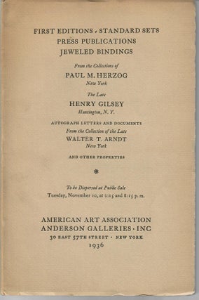 Item #31016 Sale 4274: First Editions, Press Publications, Standard Sets, Jeweled Bindings from...