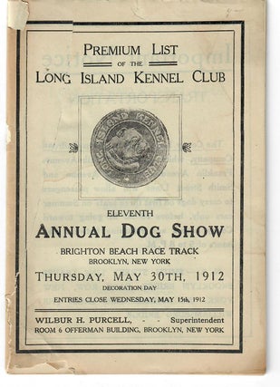 Item #31080 Premium List: Eleventh Annual Dog Show; Brighton Beach Race Track, Brooklyn, New...