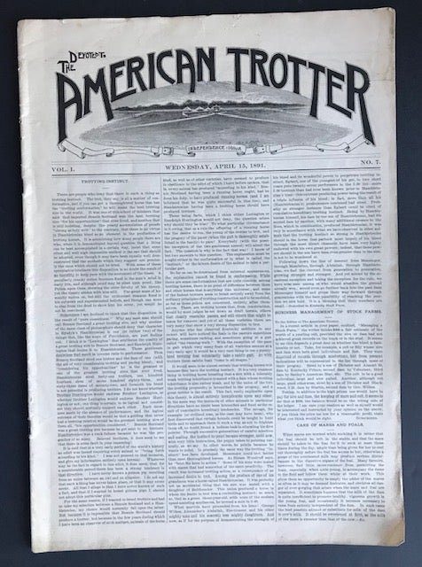 Item #31124 The American Trotter: April 15, 1891. No stated.