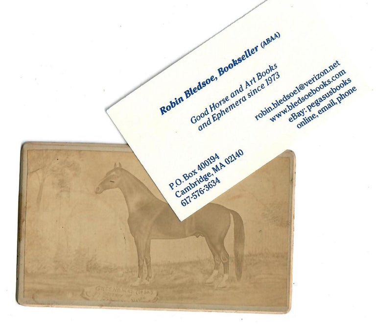 Item #31127 Carte-de-Visite of Trotting Horse Greenbacks 2480. C. W. Van Slyke, photographer.