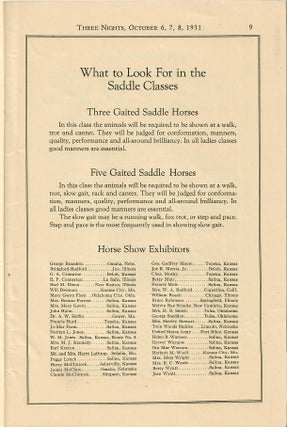 Fourth Annual Salina Horse Show: Official Catalog and Program