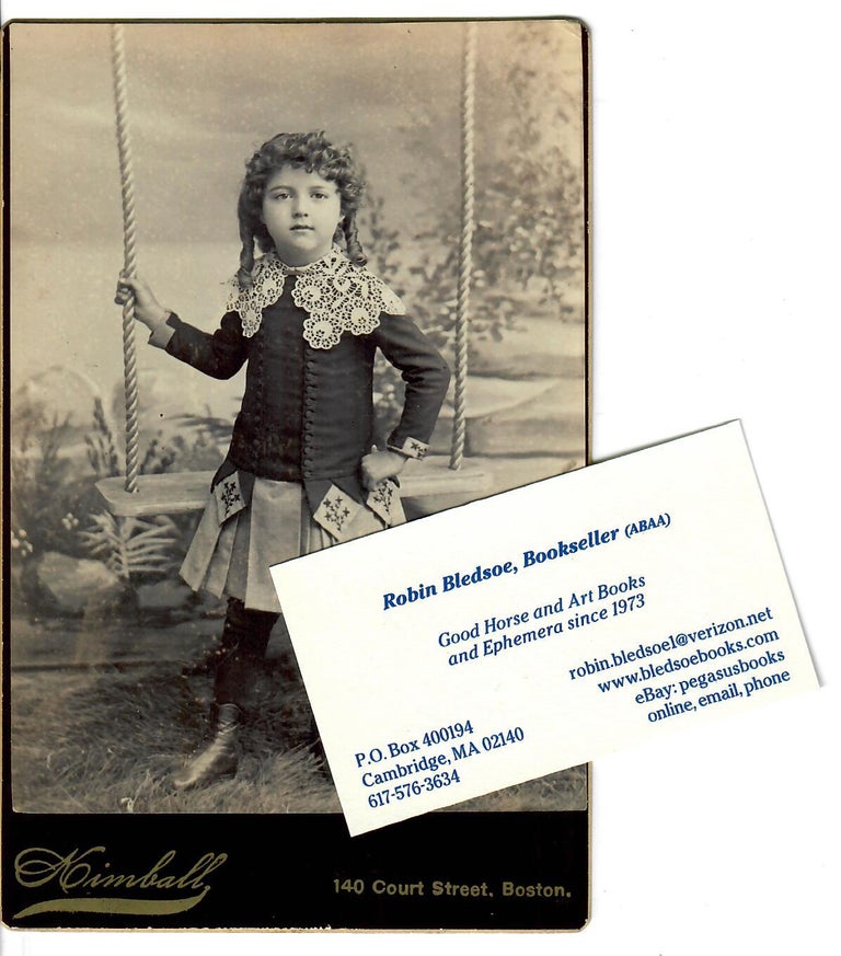 Item #31211 Cabinet Card of Curly-Headed Girl by Swing. C. Kimball, photographer.