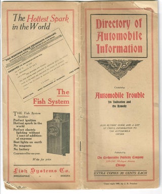 Item #31213 Directory of Automobile Trouble [cover reads: Directory of Automobile Information];...