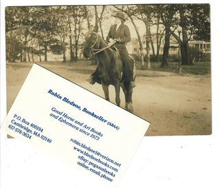 Item #31267 [Real photo postcard of Della Adelaide Brigham Follette riding astride]. Anonymous
