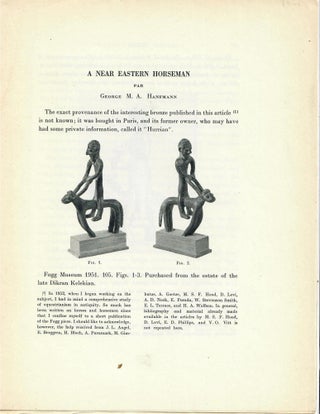 Item #31294 Offprints of two scholarly articles on ancient Syrian equestrian bronzes: "A...