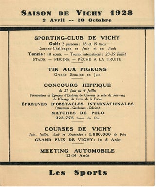 Item #31462 Saison de Vichy 1928. Vichy Syndicat d'Initiative