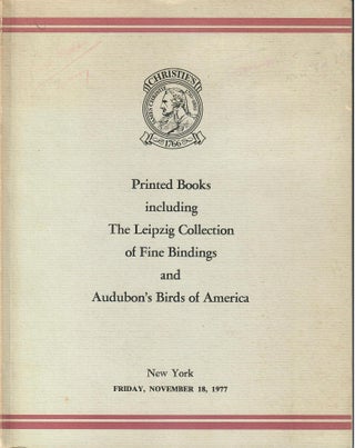 Item #31504 Printed Books including the Leipzig Collection of Fine Bindings and Audubon's...