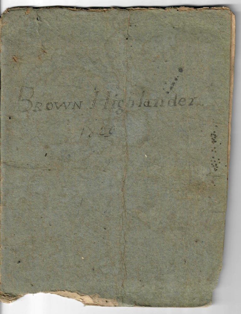 Item #31758 Original Book of Entries for the Services of the Stud Horse Brown Highlander [and] Knickerbocker at the Stable of Peter Voorhees in Blawenburgh [New Jersey]. Peter Voorhees.