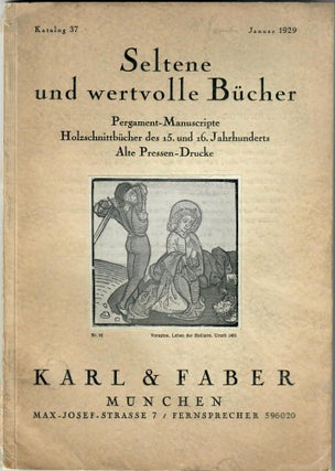 Item #31868 Katalog 37: Seltene und wertvolle Bucher; Pergament-Manuscripte, Holzschnittbucher...