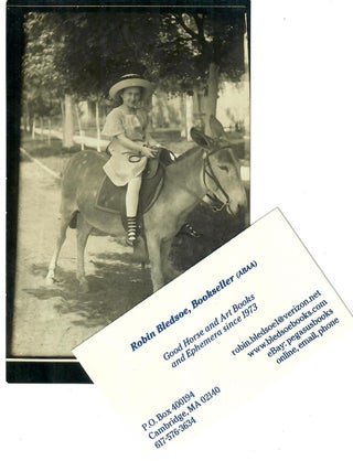Item #31878 [Real Photo Postcard--Terre Haute Girl on Donkey]. No stated photographer