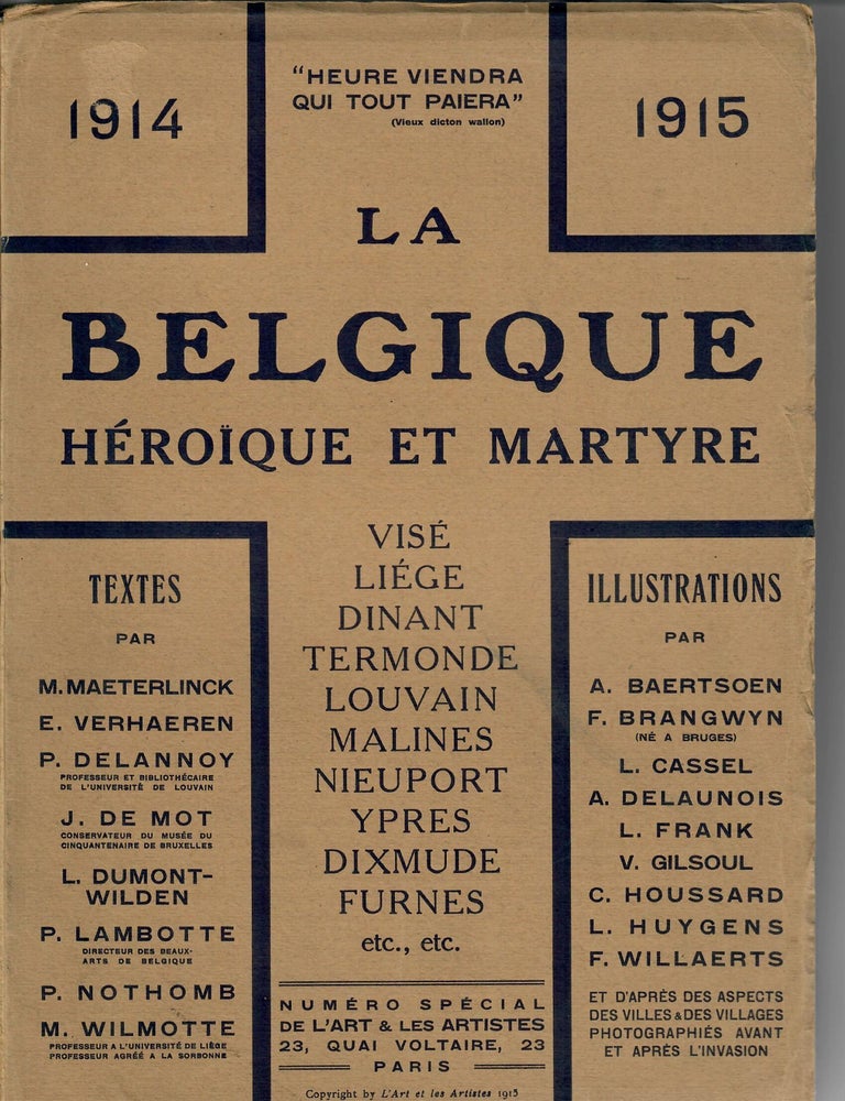 Item #31957 La Belgique heroique et martyre [World War I]. Armand Dayot.
