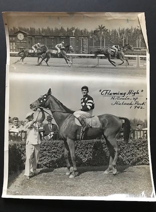 Item #32011 Flaming High, N. Coule Up, Hialeah Park, 1942 [Win Photo]. No stated photographer