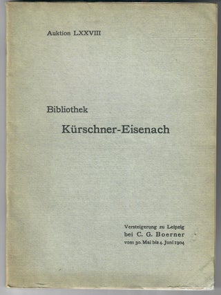 Item #32091 Katalog der Sammlungen des . . . Professor Kurschner [cover reads Auktion LXXVIII:...