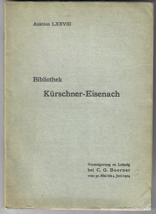 Item #32091 Katalog der Sammlungen des . . . Professor Kurschner [cover reads Auktion LXXVIII:...