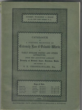Item #32177 Catalogue of a Further Selection of Extremely Rare & Valuable Works in Early...