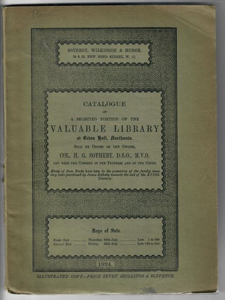 Item #32539 Catalogue of a Selected Portion of the Valuable Library at Ecton Hall, Northants.;...
