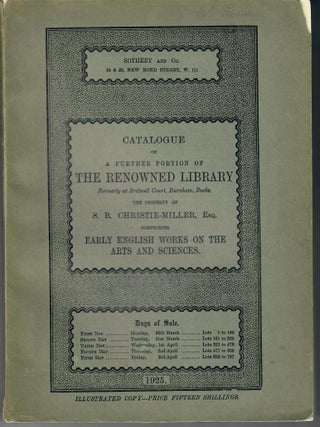 Item #32562 Catalogue of a Further Portion of the Renowned Library Formerly at Britwell Court,...