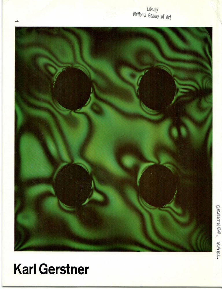 Item #32604 Karl Gerstner + "This picture is called Carro 64" [2 items]. George W. Staempfli.
