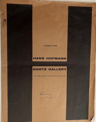 Item #32644 Hans Hofmann: Paintings of 1959. Hans Hofmann