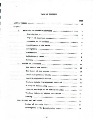 Item #32777 A Study of the Teaching Behaviors and Opinions of Expert Riding Instructors; A Thesis...