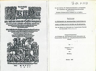 Item #32783 Beitrag zur Bibliographie der deutschsprachigen tierarztlichen Literatur von Beginn...